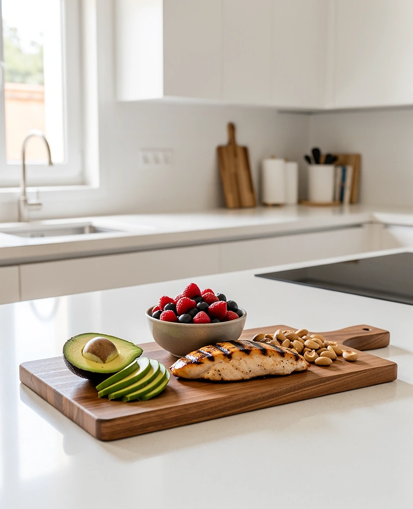 Plato equilibrado de nutrición mediterránea